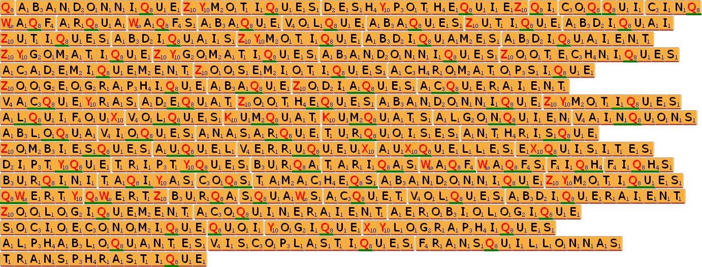 Statistiques Des 21798 Mots Contenant Un Q